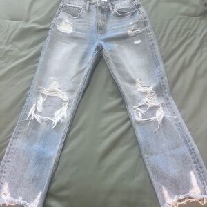 Flying Monkey Light Blue Distressed Boyfriend Jeans